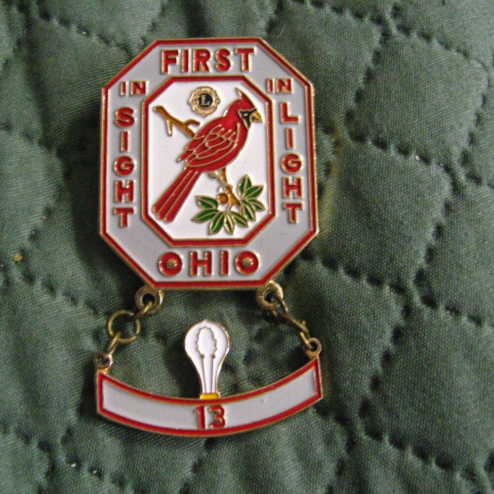 Lions Club Ohio USA Vintage Lapel Pin